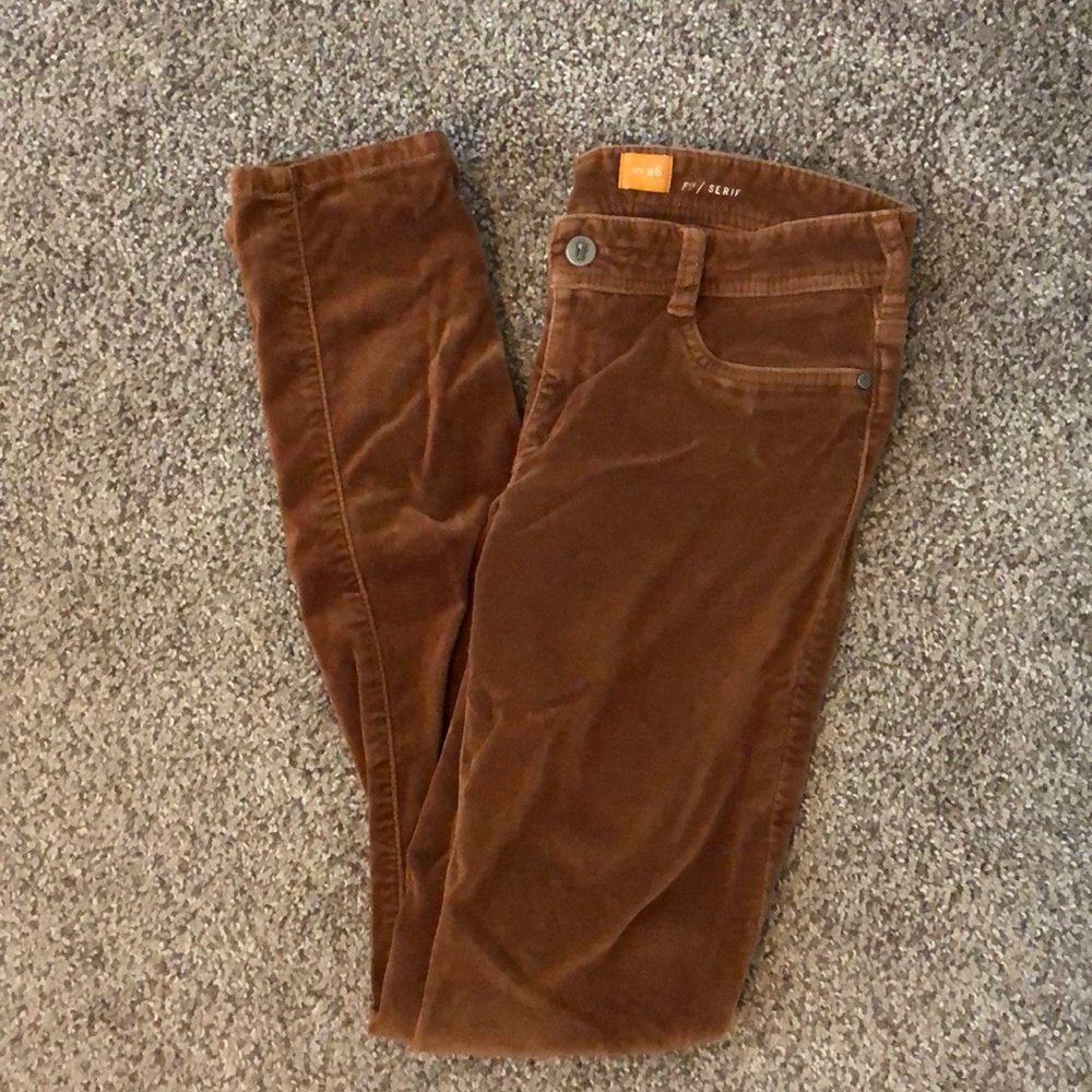 Anthropologie Pilcro velvet jeggings